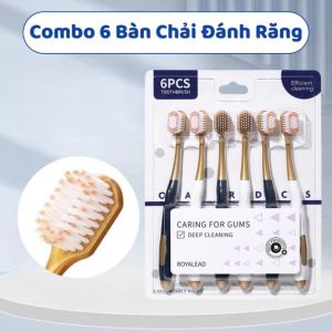 Bàn Chải Đánh Răng Lông Siêu Mềm 0.15mm – Vỉ 6 Cái – Đầu Rộng Làm Sạch Sâu Chống Chảy Máu Nướu