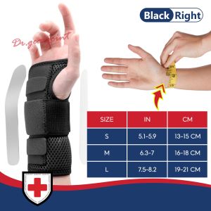 Carpal Tunnel Wrist Brace | Night Sleep Support Brace Removable Metal Wrist Splint- Adjustable Hand Brace for Men Women Relieve and Treat Wrist Pain
