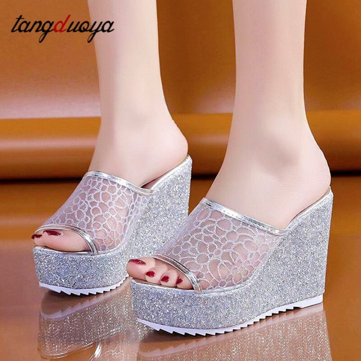 Platform Wedges Slippers Women Sandals Outdoor Beach Slippers Woman Peep Toe High Heels Pumps Women Shoes Platform Heels Lazada Singapore