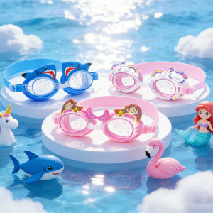 Goggles for Swimming Kids Anti-fog Waterproof Wide View Transparent Swim Goggles