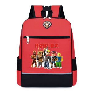Roblox bag large size 6-14 year old kids schoolbag popular game childrens backpack wear-resistant knapsack English style color blocking rucksack