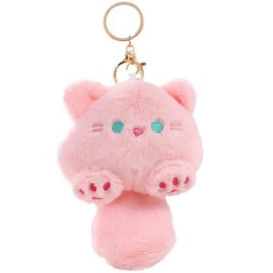 Hoạt Hình Mèo Sang Trọng Móc Khóa Đáng Yêu Mềm Mại Sang Trọng Nhồi Bông Thỏ Búp Bê Móc Khóa Kawaii Đồ Chơi Gấu Mặt Dây Chuyền Có Đuôi Treo Phụ Kiện