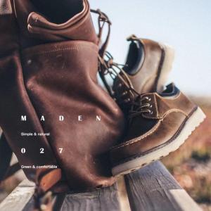 Maden ยี่ห้อผู้ชายที่มีคุณภาพสูงรองเท้าขับรถสไตล์ยุโรปกลางแจ้งทะเลทรายประเภทชายนิ้วเท้าหัวชนรองเท้าหนังผู้ชายเกาหลีรองเท้าลําลอง