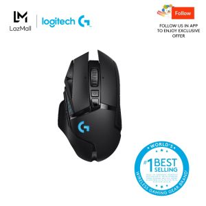 Logitech G502 LIGHTSPEED Wireless Gaming Mouse HERO 25K Sensor 25600 DPI RGB Adjustable Weights 11 Programmable Buttons Long Battery Life On-Board Memory PC / Mac