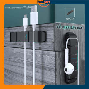 Hamart Keo Acrylic Siêu Dính Tường Tiện lợi Kẹp Giữ Dây Sạc Silicone Cố Định Chống Rối Dây Cáp