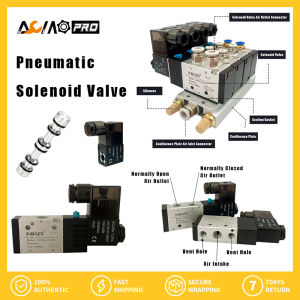 AumoPro Pneumatic solenoid valve 4V210-08 two-position five-way 24V cylinder reversing valve electric valve 220V solenoid control valve