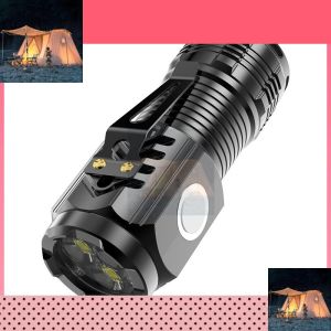 Lampu Suluh LED Mini Torch Light 5 Modes Brightness Strong Magnetic Flashlight Type-C Rechargeable Waterproof