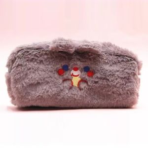 Tas pena bulu lembut lucu/alat tulis anak perempuan/tas kosmetik kecil/tas pensil bordir kartun