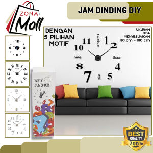 JAM DIY GIANT 3D WALL CLOCK QUARTZ 80-130 CM JAM DINDING BESAR JUMBO BERANEKA MOTIF