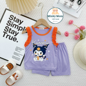 Bộ Quần Áo Trẻ Em Ba Lỗ MINKY MOM Vải Thun Lạnh Cho Bé 0-8 Tuổi Mặc Hè Mặc Ở Nhà BL-IN75