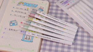 6 cái đôi kết thúc dập đánh dấu với và đầu bút mịn cho scrapbooking Sổ kế hoạch Nhật ký lịch làm