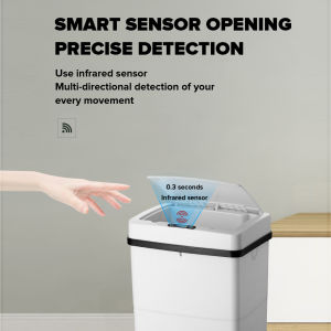 15L smart sensor automatic trash can home living room bedroom kitchen trash can storage bucket - With handle
