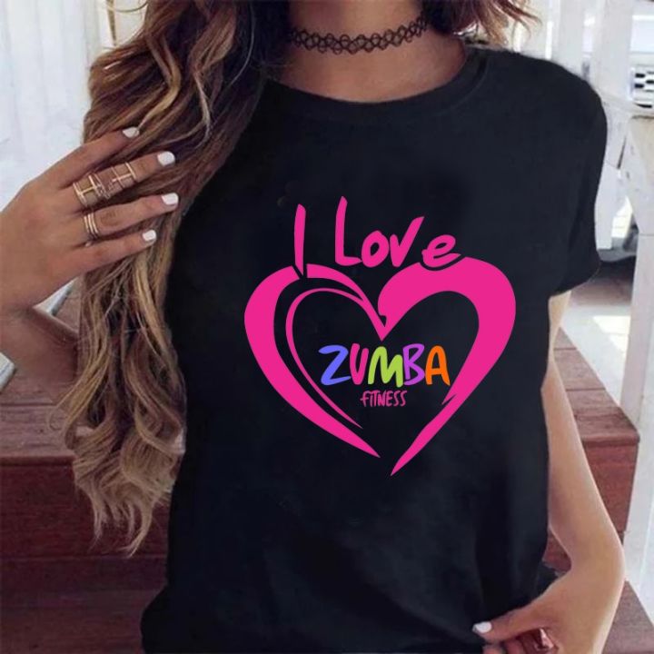 Femme Harajuku Shirt Hip Hop T-shirts Summer Fashion Love Zumba