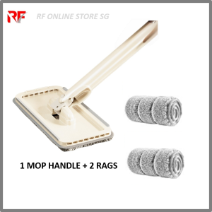 Mini Mop Compatible with Face Towels Specific 2 Rags Hands-Free 360°Rotation Hand Wash-free Handheld Home Cleaning Tools