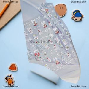[COD] SweetBabiese สติกเกอร์ตกแต่งเล็บรูปโบว์รูปต้นคริสต์มาสรูปเกล็ดหิมะน่ารักสำหรับตกแต่งเล็บของขวัญตกแต่งเล็บรูปซานตาคลอส