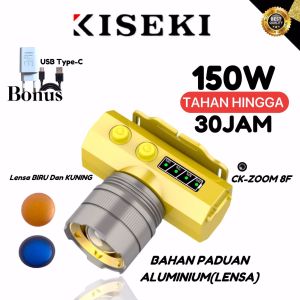 Senter Kepala CK-ZOOM5F/CK-ZOOM7F/CK-ZOOM9F 100-Watt Cahaya Putih/Cahaya Kuning 6000mAH Lithium Baterai