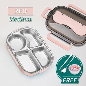 【clearance】Lunch Box with Tableware 304 Stainless Steel Insulated Lunch Box Microwave lunch box Portable lunch Box bento lunch box