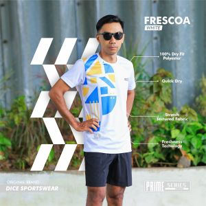 DiCE PRIME SERIES Size M Jersey Kaos Baju Olahraga Dryfit Polyester Premium Anti UV Running Lari Gym