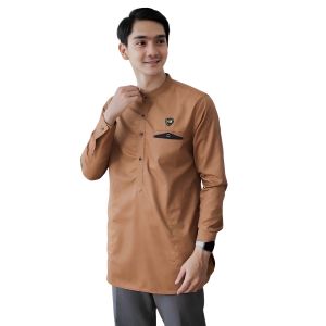 Baju Koko Pria Lengan Panjang Polos Katun Adem Untuk Ibadah dan Acara Resmi