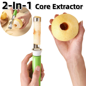 2 in 1 Stainless Steel Fruit Corer Fruit Corers Extractor Peeler Anti Slip Handle Kitchen Apple Pear Coring Tool Fruit and Vegetable Tools