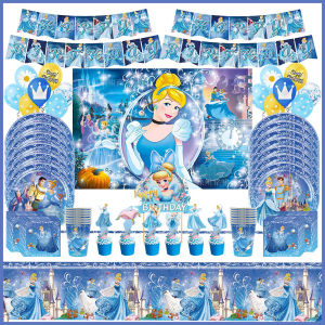 Disney Cinderella Princess Birthday Party Decoration Girls Cinderella Birthday Party Favors Plates Cup Napkins Tablecloth Supply