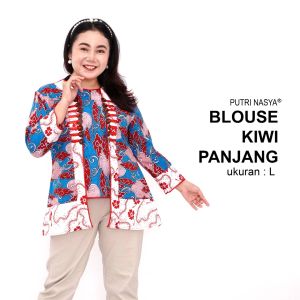 Atasan Batik Big Size Wanita Blouse Batik Jumbo Lengkap M-L-XL-2L-3L-4L-5L-6L-7L Model Blus Jumbo Seragam Batik / Atasan Batik Seragam Kerja Kantor / Pakaian Batik Kekinian LD 140