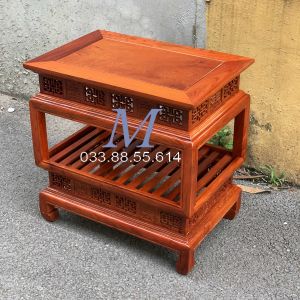 Đôn Chữ Nhật Mặt 30x80 Lồng Đèn 2 Tầng Gỗ Hương Cao Cấp