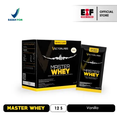 VECTORLABS MASTER WHEY 1 BOX 12 SASHET SACHET SASET WHEY PROTEIN ISOLATE