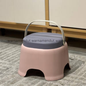 Bangku Pijak Bahan Plastik Dengan Handle Bangku Anak Belajar uk 24x24x23cm Warna Pastel Beban Max 100kg WMO IF9811