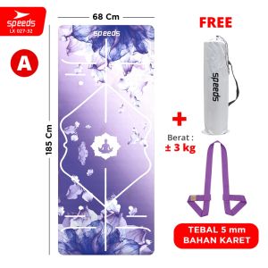 027-32 SPEEDS Matras Yoga Mat 185x68x45m Karet Motif Matras Yoga Senam Lantai Portabel Anti Slip