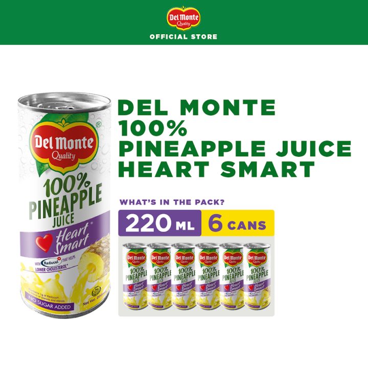 DEL MONTE 100 Pineapple Juice Drink Heart Smart with Reducol for Lower