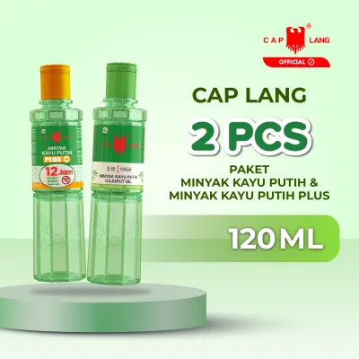 Cap Lang Paket Minyak Kayu Putih 120ml & Minyak Kayu Putih Plus 120ml - - Memberikan rasa hangat Meringankan Sakit Perut Perut Kembung dan Rasa Mual Melindungi dari Gigitan Nyamuk