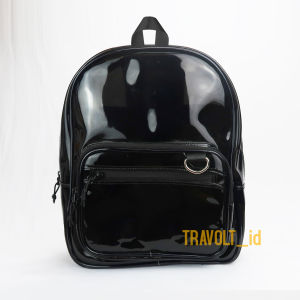 TRAVOLT Tas PVC PREMIUM Backpack - Ransel Transparan - Silver Hologram - Tas PVC Mika tebal - Joreop