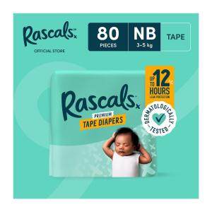 Rascals Tape Newborn Diaper Single - 80 PCS