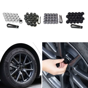 Car Wheel Nut Caps 20Pcs Car Tired Wheel Center Nut Protections Cover Bolt Cap Dark Gray