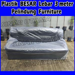 Plastik PE Meteran Pelindung Furniture Sofa Kasur Lemari Plastic Cover Furnitur Lantai Tembok Pelastik Tutup Penutup Bungkus Pembungkus Peking Pindahan Renovasi Rumah (meteran) 2D