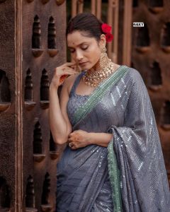 NEW LAUNCHING SUPERHIT BOLLYWOOD ANKITA LOKHANDE SEQUINS SAREE