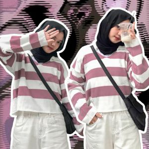 ONE SET BLASTER Crop Top Rajut Outwear PREMIUM | Moon Collect