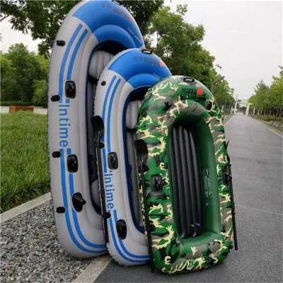 Intime 4 person Inflatable Boat Kayak Fishing Boat Water Lifeboat Assault Boats 272X152cm SET