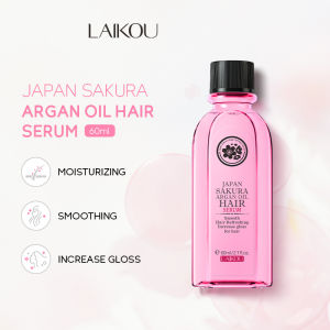 LAIKOU Japan Sakura Argan Oil Hair Serum Smooth Refreshing Nourishing Repair Split Ends Hair Essence 60ml