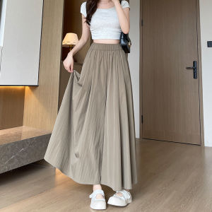 Super Slim and Versatile Yamamoto Skirt Pan Big Swing High Waist Pure Cotton Casual Loose Pants Wide Leg Culottes Skirt Women