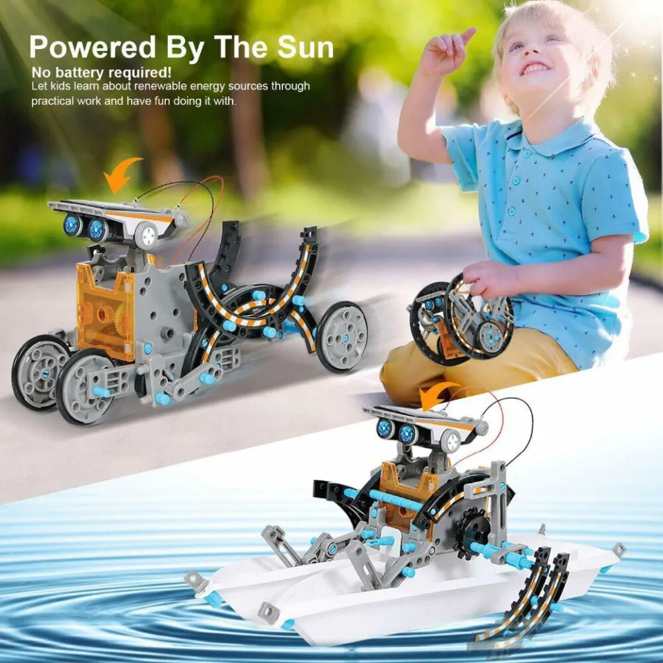  Sillbird STEM Projects 12 in 1 Solar Robot Toys for Kids, 190  Pieces Solar and Cell Powered Dual Drive Motor DIY Building Science  Learning Educational Experiment Kit, Gift for Boys Girls