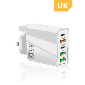 SG [In Stock]🔥New 65W USB Multi Port Charger Quick Charging PD 20W GaN 5-Port Quick Charger 3C1A 2 Type C 3 USB A Charger Travel Adapter UK Plug
