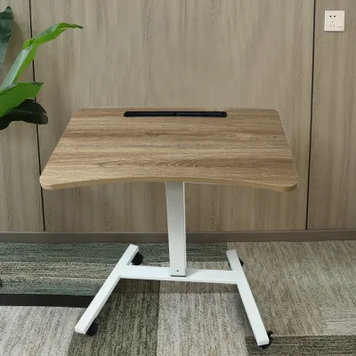 Mxtark 28 inches Pneumatic Table Mobile Standing Desk Height Adjustable with Lockable Wheels U shape