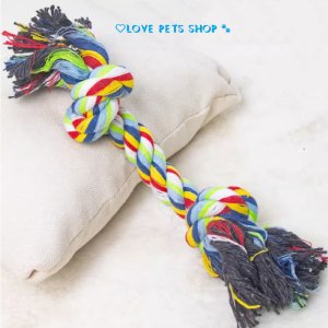 Đồ chơi cho chó gặm sạch răng dây thừng bện thắt nút 2 đầu (mẫu mới)- Love Pets Shop