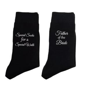 Funny Wedding Socks for Father of the Bride Dad Creative Wedding Gift Black Crew Socks from Daughter Special Walk Socks