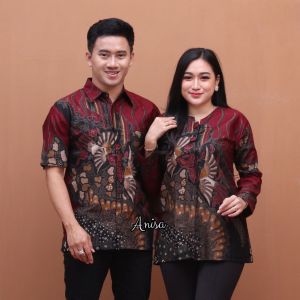 Baju Couple Pasangan Terbaru Motif Manuk Tarung Seri Warna - Batik Kembar Putra
