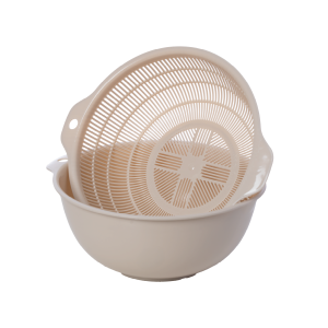 Bộ thau rổ tròn HOKORI nhựa VIỆT NHẬT cao cấp - 2 lớp tách nước đựng rau rửa thực phẩm - 2375/6/7
