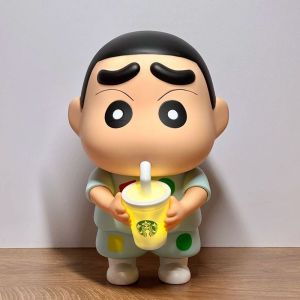 Starbucks Crayon Shin-chan Office Home Decoration Milk Tea Night Light Glowing Creative Gift Figurine for Children