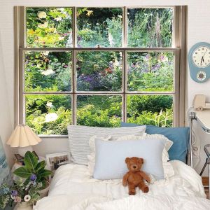 Nordic Beautiful Window Landscape Hanging Cloth Rental House Bedroom Bedside Background Cloth ins High-Grade Wall Cloth Blanket